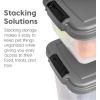 imageIRIS USA Dog Food Storage Container 30 lbs ampamp 11 lbs Combo Cat Food Storage Container Dog Treat Container Airtight Stackable 2Cup Scoop Wheels Easy Mobility GrayDark Gray