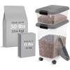 imageIRIS USA Dog Food Storage Container 30 lbs ampamp 11 lbs Combo Cat Food Storage Container Dog Treat Container Airtight Stackable 2Cup Scoop Wheels Easy Mobility GrayDark Gray