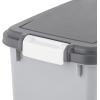 imageIRIS USA Dog Food Storage Container 30 lbs ampamp 11 lbs Combo Cat Food Storage Container Dog Treat Container Airtight Stackable 2Cup Scoop Wheels Easy Mobility GrayGray