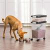 imageIRIS USA Dog Food Storage Container 30 lbs ampamp 11 lbs Combo Cat Food Storage Container Dog Treat Container Airtight Stackable 2Cup Scoop Wheels Easy Mobility GrayBlack