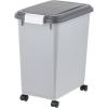 imageIRIS USA Dog Food Storage Container 30 lbs ampamp 11 lbs Combo Cat Food Storage Container Dog Treat Container Airtight Stackable 2Cup Scoop Wheels Easy Mobility GrayGray