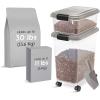 imageIRIS USA Dog Food Storage Container 30 lbs ampamp 11 lbs Combo Cat Food Storage Container Dog Treat Container Airtight Stackable 2Cup Scoop Wheels Easy Mobility GrayChrome