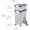 imageIRIS USA Dog Food Storage Container 30 lbs ampamp 11 lbs Combo Cat Food Storage Container Dog Treat Container Airtight Stackable 2Cup Scoop Wheels Easy Mobility GrayGray