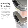 imageIRIS USA Dog Food Storage Container 30 lbs ampamp 11 lbs Combo Cat Food Storage Container Dog Treat Container Airtight Stackable 2Cup Scoop Wheels Easy Mobility GrayChrome
