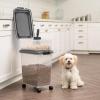 imageIRIS USA Dog Food Storage Container 30 lbs ampamp 11 lbs Combo Cat Food Storage Container Dog Treat Container Airtight Stackable 2Cup Scoop Wheels Easy Mobility GrayDark Gray