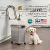 imageIRIS USA Dog Food Storage Container 30 lbs ampamp 11 lbs Combo Cat Food Storage Container Dog Treat Container Airtight Stackable 2Cup Scoop Wheels Easy Mobility GraySilver