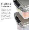 imageIRIS USA Dog Food Storage Container 30 lbs ampamp 11 lbs Combo Cat Food Storage Container Dog Treat Container Airtight Stackable 2Cup Scoop Wheels Easy Mobility GraySilver