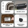 imageIRIS USA Dog Food Storage Container 30 lbs ampamp 11 lbs Combo Cat Food Storage Container Dog Treat Container Airtight Stackable 2Cup Scoop Wheels Easy Mobility GrayChrome
