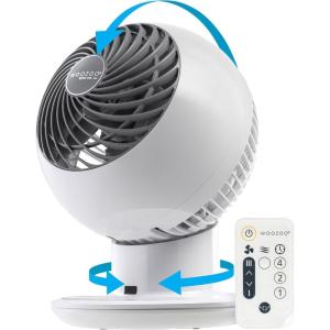 imageIRIS USA WOOZOO Desk Fan with Remote Oscillating Table Air Circulator 5 Speeds 82ft Max Air Distance 90 Adjustable Tilt 30db Low Noise Motor Small Fan for Bedroom Office Dorm WhiteWHITE