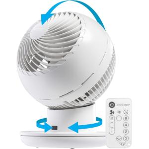 imageIRIS USA WOOZOO Desk Fan with Remote Oscillating Table Air Circulator 8 Speeds 82ft Max Air Distance 120 Adjustable Tilt 35db Low Noise Motor Small Fan for Bedroom Office Dorm WhiteWHITE