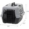 imageIRIS USA 23quot Cat Carrier Small Pet Carrier Hard Dog Kennel with 2Door Front and Top Access Dog Carrier up to 18 pounds BlackGrayBlackGray