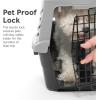imageIRIS USA 23quot Cat Carrier Small Pet Carrier Hard Dog Kennel with 2Door Front and Top Access Dog Carrier up to 18 pounds BlackGrayBlackGray