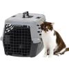 imageIRIS USA 23quot Cat Carrier Small Pet Carrier Hard Dog Kennel with 2Door Front and Top Access Dog Carrier up to 18 pounds BlackGrayBlackGray