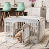 imageIRIS USA 24quot 4Panel Pet Dog Puppy Playpen with Door for Puppies and Small Dogs Keep Pets Secure Easy Assemble Fold It Down Easy Storing Customizable WhiteWhite