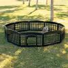 imageIRIS USA 24quot 6Panel Pet Dog Puppy Playpen with Door For Puppy Small Dogs Keep Pets Secure Easy Assemble Easy Storing Customizable NonSkid Rubber Feet Foldable Black24H w door  10 Panel