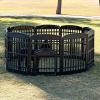 imageIRIS USA 24quot 6Panel Pet Dog Puppy Playpen with Door For Puppy Small Dogs Keep Pets Secure Easy Assemble Easy Storing Customizable NonSkid Rubber Feet Foldable Black34H w door  10 Panel