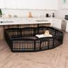 imageIRIS USA 24quot 6Panel Pet Dog Puppy Playpen with Door For Puppy Small Dogs Keep Pets Secure Easy Assemble Easy Storing Customizable NonSkid Rubber Feet Foldable Black24H w door  10 Panel