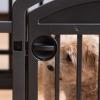 imageIRIS USA 24quot 6Panel Pet Dog Puppy Playpen with Door For Puppy Small Dogs Keep Pets Secure Easy Assemble Easy Storing Customizable NonSkid Rubber Feet Foldable Black24 H