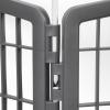 imageIRIS USA 34 Pet Playpen 2 Panel AddOn with Connecting Rods Dog Playpen Small Medium Large Dogs HeavyDuty Molded Plastic RustFree NonSkid Rubber Feet Easy Assemble Customizable GrayDark Gray