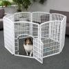 imageIRIS USA 34 Pet Playpen 2 Panel AddOn with Connecting Rods Dog Playpen Small Medium Large Dogs HeavyDuty Molded Plastic RustFree NonSkid Rubber Feet Easy Assemble Customizable GrayWhite