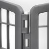 imageIRIS USA 34 Pet Playpen 2 Panel AddOn with Connecting Rods Dog Playpen Small Medium Large Dogs HeavyDuty Molded Plastic RustFree NonSkid Rubber Feet Easy Assemble Customizable GrayDark Gray