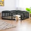 imageIRIS USA 34quot 8Panel Pet Dog Puppy Playpen IndoorOutdoor Dog Pen 63 x 63 x 34 Foldable Customizable Black8 Panels