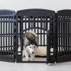 imageIRIS USA 34quot 8Panel Pet Dog Puppy Playpen IndoorOutdoor Dog Pen 63 x 63 x 34 Foldable Customizable Black8 Panels