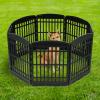 imageIRIS USA 34quot 8Panel Pet Dog Puppy Playpen IndoorOutdoor Dog Pen 63 x 63 x 34 Foldable Customizable BlackPlastic