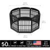 imageIRIS USA 34quot 8Panel Pet Dog Puppy Playpen IndoorOutdoor Dog Pen 63 x 63 x 34 Foldable Customizable BlackPlastic
