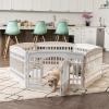 imageIRIS USA 34quot 8Panel Pet Dog Puppy Playpen with Door For Medium and Large Dogs Keep Pets Secure Easy Assemble Fold It Down Easy Storing Customizable White24 H