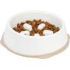 imageIRIS USA 4Cup Slow Feeder Dog Bowl AntiChoking ampamp AntiSlip Puzzle Bowl for Healthy Digestion Slow Eating Dog Bowl for Short Snouted Dogs Cats ampamp Pets BPAFree PVCFree BeigeBlackWhiteBeige