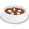 imageIRIS USA 4Cup Slow Feeder Dog Bowl AntiChoking ampamp AntiSlip Puzzle Bowl for Healthy Digestion Slow Eating Dog Bowl for Short Snouted Dogs Cats ampamp Pets BPAFree PVCFree BeigeBlackWhiteBeige