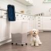 imageIRIS USA Airtight Dog Food Storage Container Up to 38 lbs Attachable Wheels For Dog Cat Bird and Other Pet Food Storage Bin Keep Fresh Easy Mobility BPA Free NavyPearl38 lbs