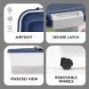 imageIRIS USA Airtight Dog Food Storage Container Up to 38 lbs Attachable Wheels For Dog Cat Bird and Other Pet Food Storage Bin Keep Fresh Easy Mobility BPA Free NavyPearl38 lbs