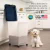 imageIRIS USA Airtight Dog Food Storage Container Up to 38 lbs Attachable Wheels For Dog Cat Bird and Other Pet Food Storage Bin Keep Fresh Easy Mobility BPA Free NavyPearl54 lbs