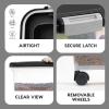 imageIRIS USA Airtight Dog Food Storage Container Up to 38 lbs Attachable Wheels For Dog Cat Bird and Other Pet Food Storage Bin Keep Fresh Translucent Body Easy Mobility BlackBlack