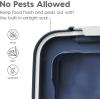 imageIRIS USA Airtight Dog Food Storage Container Up to 38 lbs Attachable Wheels For Dog Cat Bird and Other Pet Food Storage Bin Keep Fresh Translucent Body Easy Mobility BlackNavy
