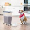 imageIRIS USA Airtight Dog Food Storage Container Up to 38 lbs Attachable Wheels For Dog Cat Bird and Other Pet Food Storage Bin Keep Fresh Translucent Body Easy Mobility BlackNavy