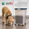 imageIRIS USA Airtight Dog Food Storage Container Up to 40 lbs Attachable Wheels For Dog Cat Bird and Other Pet Food Storage Bin Keep Fresh Translucent Body Easy Mobility NavyNavy