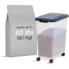 imageIRIS USA Airtight Dog Food Storage Container Up to 40 lbs Attachable Wheels For Dog Cat Bird and Other Pet Food Storage Bin Keep Fresh Translucent Body Easy Mobility NavyNavy
