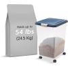 imageIRIS USA Airtight Dog Food Storage Container Up to 40 lbs Attachable Wheels For Dog Cat Bird and Other Pet Food Storage Bin Keep Fresh Translucent Body Easy Mobility NavyNavy