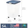 imageIRIS USA Airtight Dog Food Storage Container Up to 40 lbs Attachable Wheels For Dog Cat Bird and Other Pet Food Storage Bin Keep Fresh Translucent Body Easy Mobility NavyNavy