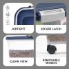 imageIRIS USA Airtight Dog Food Storage Container Up to 40 lbs Attachable Wheels For Dog Cat Bird and Other Pet Food Storage Bin Keep Fresh Translucent Body Easy Mobility NavyNavy
