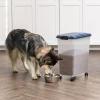imageIRIS USA Airtight Dog Food Storage Container Up to 40 lbs Attachable Wheels For Dog Cat Bird and Other Pet Food Storage Bin Keep Fresh Translucent Body Easy Mobility NavyNavy
