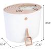 imageIRIS USA Cat Litter Box Large Top Entry with Litter Catching Lid and Scoop Dog Proof Cat Box Enclosure BeigeWhiteBeige