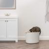 imageIRIS USA Cat Litter Box Large Top Entry with Litter Catching Lid and Scoop Dog Proof Cat Box Enclosure BeigeWhiteBeige