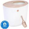 imageIRIS USA Cat Litter Box Large Top Entry with Litter Catching Lid and Scoop Dog Proof Cat Box Enclosure BeigeWhiteBeige