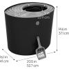 imageIRIS USA Cat Litter Box Large Top Entry with Litter Catching Lid and Scoop Dog Proof Cat Box Enclosure BeigeWhiteBlack