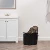 imageIRIS USA Cat Litter Box Large Top Entry with Litter Catching Lid and Scoop Dog Proof Cat Box Enclosure BeigeWhiteBlack