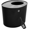 imageIRIS USA Cat Litter Box Large Top Entry with Litter Catching Lid and Scoop Dog Proof Cat Box Enclosure BeigeWhiteBlack